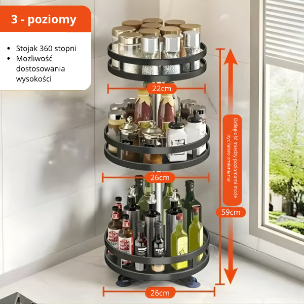 Organizer Kuchenny ze Stali Węglowej 360°